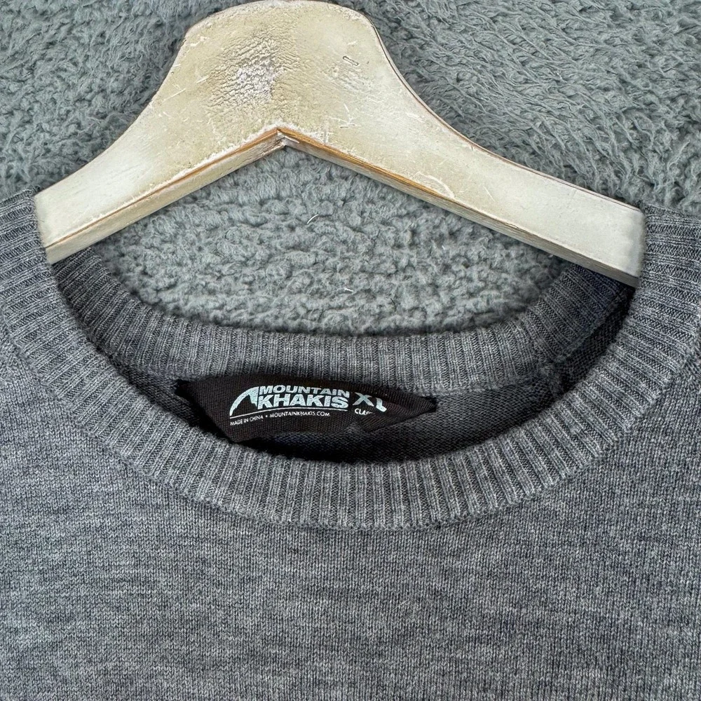 Mountain Khakis Sweater Mens XL Gray Wool‎ Blend Crewneck Wyatt Pullover Knit